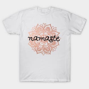 Namaste Rose Gold Mandala T-Shirt